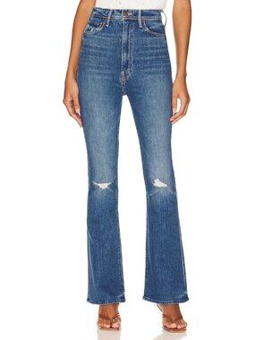NWT Mother Tippy Top Cruiser Sneak in Globe Trotter High Rise Flare Jeans 28